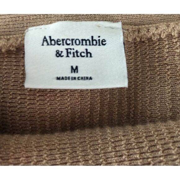 Abercrombie & Fitch Tan Crop Rib Sweater Tank Top Size Medium - Picture 4 of 7